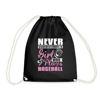 Ne sous-estimez jamais une fille qui joue au baseball - Sac de sport léger - noir - Devant