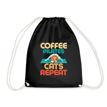Café Pilates Chats Répéter Exercice Fitness - Sac de sport léger - noir - Devant