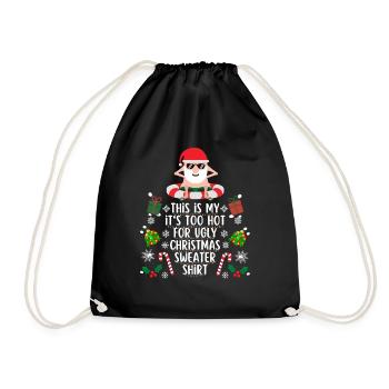 Trop chaud pour une chemise de noël moche - Sac de sport léger - noir - Devant