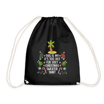 Chemise pull de Noël trop chaude pour moche - Sac de sport léger - noir - Devant