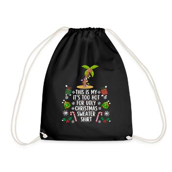 Chemise pull de Noël trop chaude pour moche - Sac de sport léger - noir - Devant