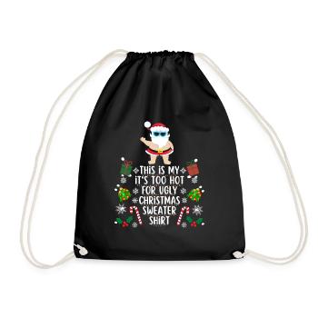 Chemise pull de Noël trop chaude pour moche - Sac de sport léger - noir - Devant