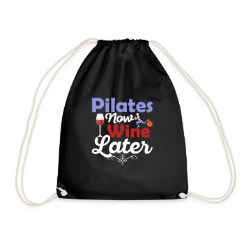 Pilates maintenant vin plus tard exercice de remise en forme - Sac de sport léger - noir - Devant