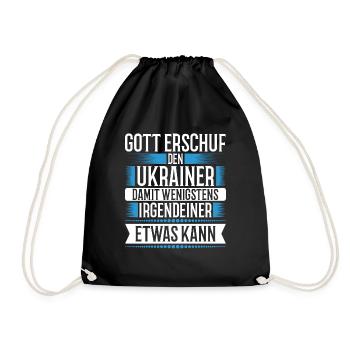Ukraine Gott Spruch Können - Turnbeutel - Schwarz - Vorne