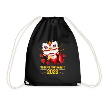 Zodiac Happy Chinese New Year of the Rabbit 2023 - Turnbeutel - Schwarz - Vorne