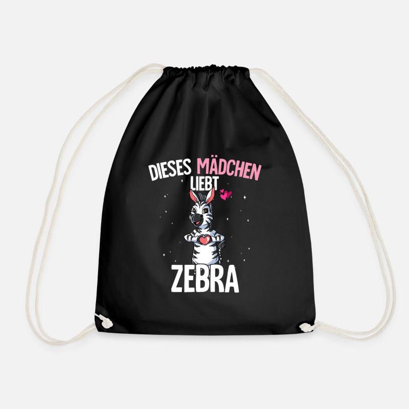 Zebra Mädchen - Turnbeutel - Schwarz