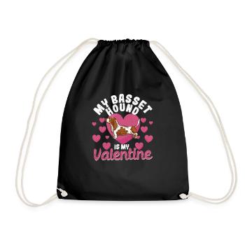 Mon Basset Hound est mon animal de compagnie de la Saint-Valentin - Sac de sport léger - noir - Devant