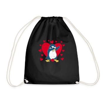 Dots Penguin Heart Valentine’s Day Zoo Animal Bird - Sac de sport léger - noir - Devant