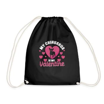 Mein Chihuahua ist mein Valentine Welpe Valentin - Turnbeutel - Schwarz - Vorne