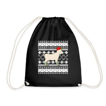 Moche pull de Noël Tshirt Chèvre de Noël - Sac de sport léger - noir - Devant