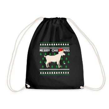Moche pull de Noël Tshirt Chèvre de Noël - Sac de sport léger - noir - Devant