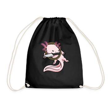 Axolotl avec couteau les amateurs de poisson drôle - Sac de sport léger - noir - Devant