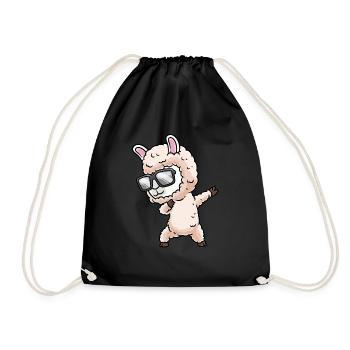 Dab Alpaga avec lunettes de soleil Enfants - Sac de sport léger - noir - Devant