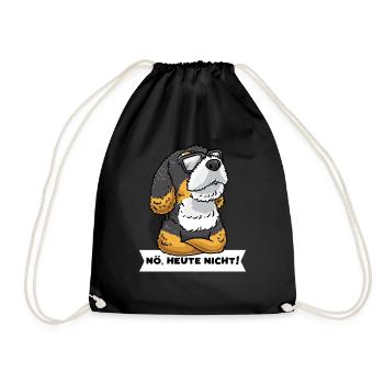 Bernedoodle Hund Stur Mit Sonnenbrille - Turnbeutel - Schwarz - Vorne