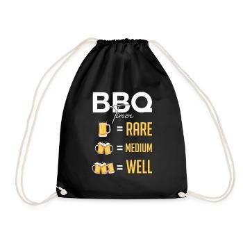 Humorous BBQ Timer Alcohol Drink Smoking Meats - Drawstring Bag - black - Front