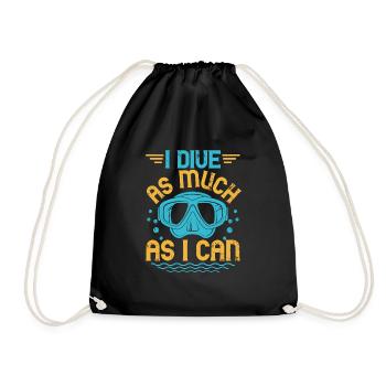 I dive as much as I can - Drawstring Bag - black - Front