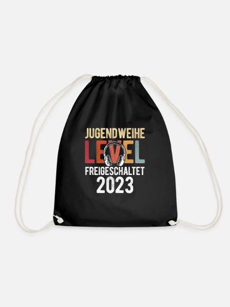 Jugendweihe Level Freigeschaltet 2023 - Gaming Gam - Turnbeutel - Schwarz