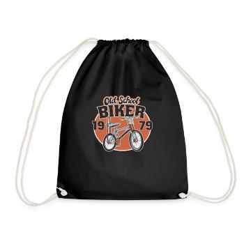 Old School Biker 1979. 44th Birthday - Drawstring Bag - black - Front