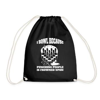 Bowling Bowling Ball Bowling Kegel Bowler Gift - Drawstring Bag - black - Front