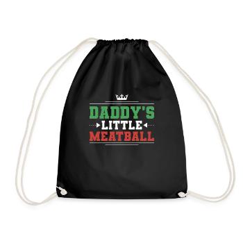 Meatball Spaghetti Lustiges italienisches Geschenk - Turnbeutel - Schwarz - Vorne