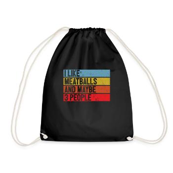 Meatball Spaghetti Lustiges italienisches Geschenk - Turnbeutel - Schwarz - Vorne