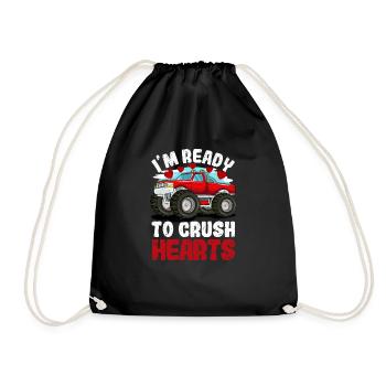 I'm ready to crush hearts monster - Drawstring Bag - black - Front