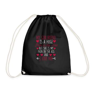 Ma copine est une énorme douleur Valentin - Sac de sport léger - noir - Devant