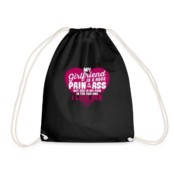 Ma copine est une énorme douleur Valentin - Sac de sport léger - noir - Devant