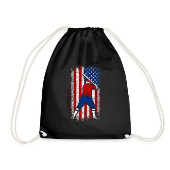 Usa drapeau américain baseball patriotique 4 juillet - Sac de sport léger - noir - Devant