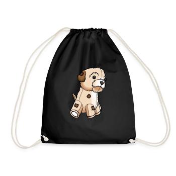 Maltipoo Hund Kuscheltier - Turnbeutel - Schwarz - Vorne
