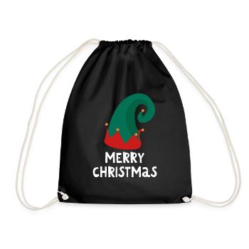 Merry Christmas Lustiges Weihnachtsshirt - Turnbeutel - Schwarz - Vorne