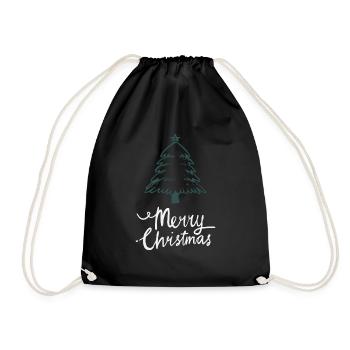 Merry Christmas Lustiges Weihnachtsshirt - Turnbeutel - Schwarz - Vorne