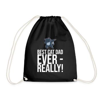 Dabbing Cat Funny Cat - Drawstring Bag - black - Front