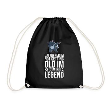 Dabbing Cat Funny Cat - Drawstring Bag - black - Front