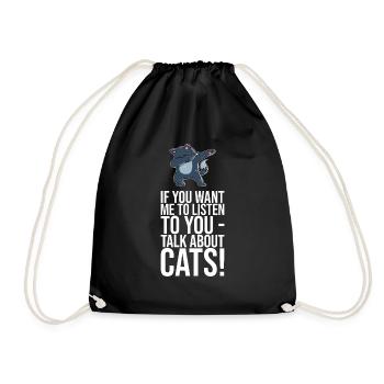 Dabbing Cat Funny Cat - Drawstring Bag - black - Front