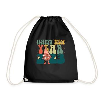 Bonne année 2023 Hello 2023 Groovy New Year - Sac de sport léger - noir - Devant