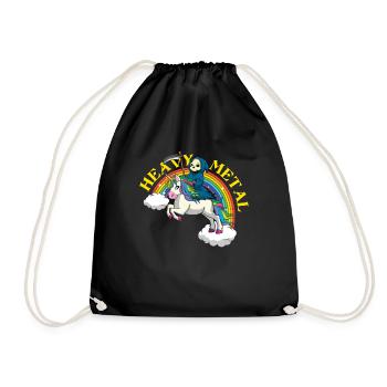 Skeleton Licorne Arc-en-ciel Metal Musique Heavy Rock - Sac de sport léger - noir - Devant