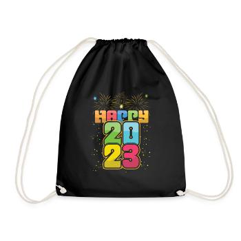 Millésime Nouvel An 2023 Bonjour 2023 Groovy Nouvel An - Sac de sport léger - noir - Devant
