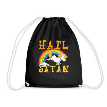 Hail Satan Licorne Arc-en-ciel Metal Musique Amateur de Rock - Sac de sport léger - noir - Devant