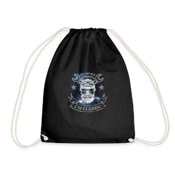 I'm Not Old I'm Classic. Biker Graphic Motorcycle - Drawstring Bag - black - Front