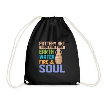 L’art de la poterie rendu réel à partir de la terre, de l’eau, du feu et ainsi de suite - Sac de sport léger - noir - Devant