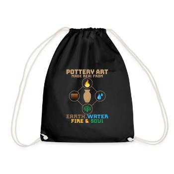 L’art de la poterie rendu réel à partir de la terre, de l’eau, du feu, etc. - Sac de sport léger - noir - Devant