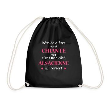Chiante C'est mon côté ALSACIENNE - Sac de sport léger - noir - Devant