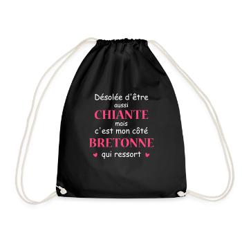 Chiante mon côté bretonne - Sac de sport léger - noir - Devant