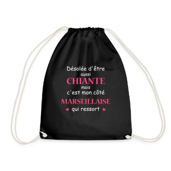 Chiante C'est mon côté Marseillaise - Sac de sport léger - noir - Devant