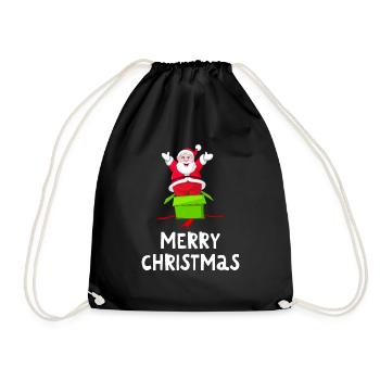 Merry Christmas Lustiges Weihnachtsshirt - Turnbeutel - Schwarz - Vorne