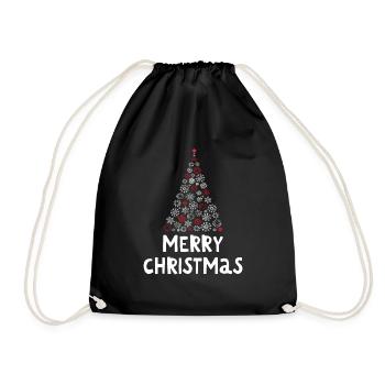 Merry Christmas Lustiges Weihnachtsshirt - Turnbeutel - Schwarz - Vorne