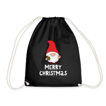 Merry Christmas Lustiges Weihnachtsshirt - Turnbeutel - Schwarz - Vorne
