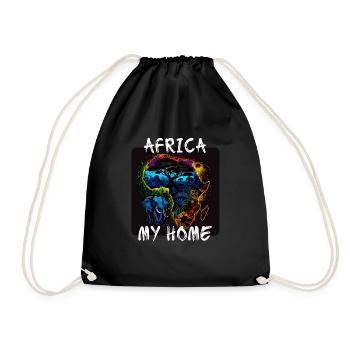 Africa, my Home 4 - Drawstring Bag - black - Front