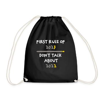 Happy New Year 2023 Rule Of 2023 New Year - Drawstring Bag - black - Front